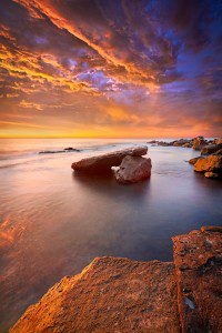 sunset & rocks